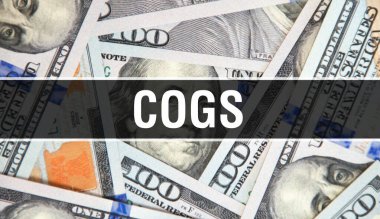Cogs, Concept Closeup 'a mesaj attı. Amerikan Doları Nakit Para, 3D görüntüleme. Dollar Banknote 'taki dişliler. Finansal ABD para banknotu Ticari para yatırım kar consepti