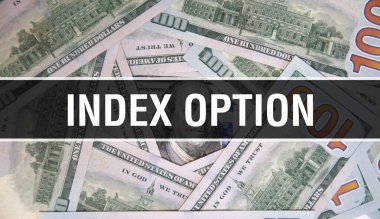 İndeks Seçeneği Metni Kapatma Konsepti. Amerikan Doları Nakit Para, 3D görüntüleme. Dolar Banknotunda indeks seçeneği. Finansal ABD para banknotu Ticari para yatırım kar consepti