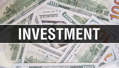 Yatırım metni Kavram Kapanışı. Amerikan Doları Nakit Para, 3D görüntüleme. Dolar Banknote 'a yatırım. Finansal ABD para banknotu Ticari para yatırım kar consepti