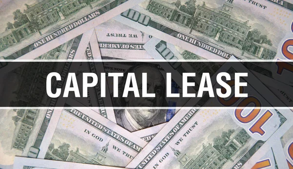 Capital Lease Text Concept Closeup American Dollars Cash Money Rendering — Stock Photo, Image