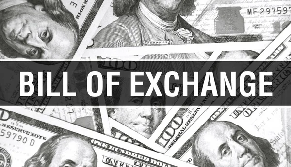 Bill Exchange Text Concept Closeup Dolari Americani Bani Cash Redare — Fotografie, imagine de stoc