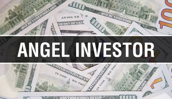 Angel Investitore Testo Concetto Primo Piano Dollari Americani Denaro Contanti — Foto Stock