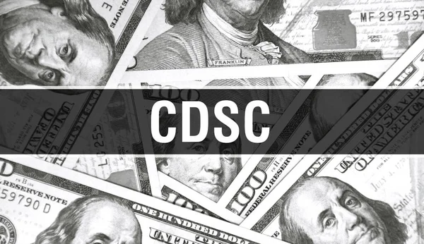 Cdsc Text Concept Closeup Dolari Americani Bani Cash Redare Cdsc — Fotografie, imagine de stoc
