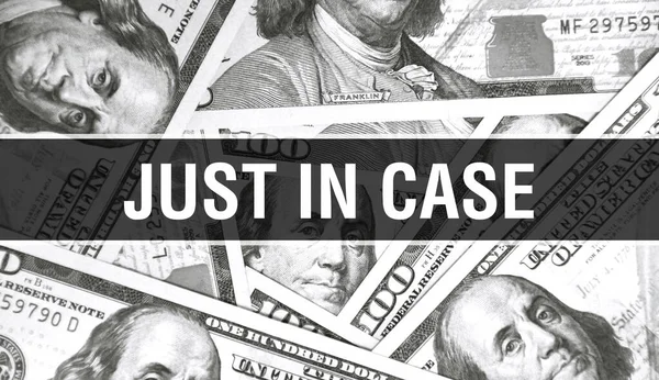 Just Case Text Konzept Nahaufnahme American Dollars Cash Money Rendering — Stockfoto