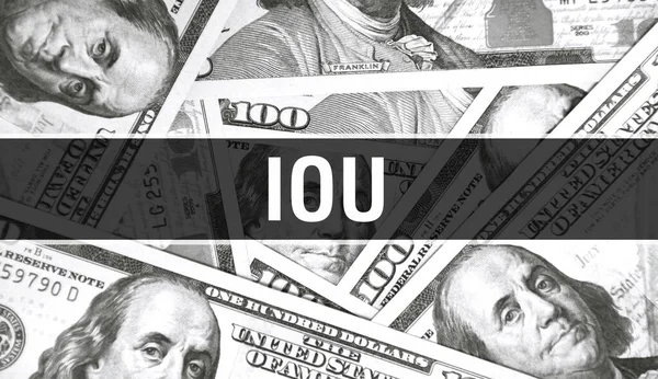 Iou Text Konzept Nahaufnahme American Dollars Cash Money Rendering Iou — Stockfoto