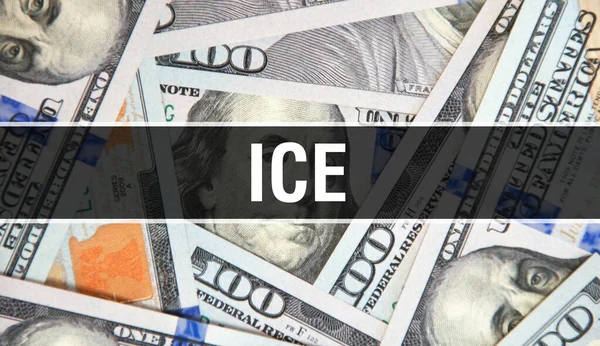 Ice Texto Concepto Primer Plano Dólares Americanos Dinero Efectivo Representación —  Fotos de Stock