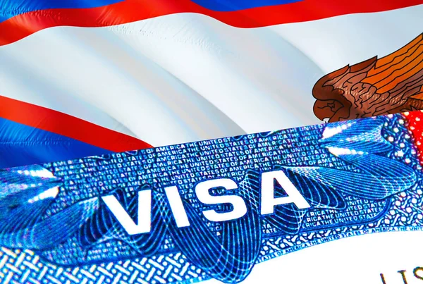 American Samoa Visa Travel American Samoa Focusing Word Visa Rendering — Stock Photo, Image