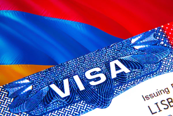 Armenia Visa Paszporcie Wiza Imigracyjna Usa Dla Obywateli Armenii Skupiająca — Zdjęcie stockowe