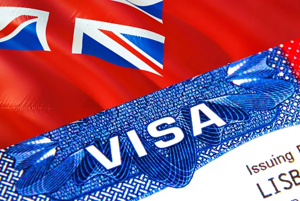 Bermuda Visa Паспорті Сша Імміграція Visa Громадян Бермудських Островів Фокусується — стокове фото