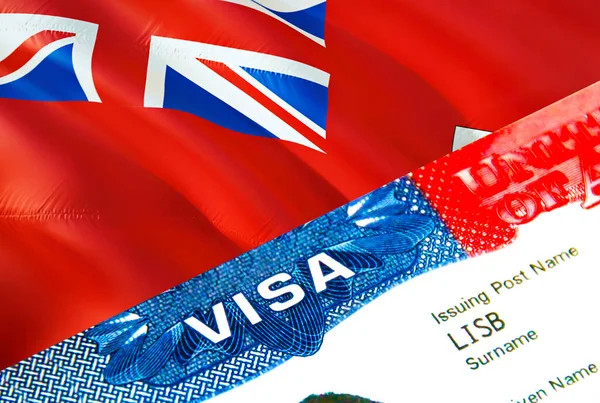 Бермудські Імміграційні Візи Closeup Visa Bermuda Сфокусований Слові Visa Рендеринг — стокове фото