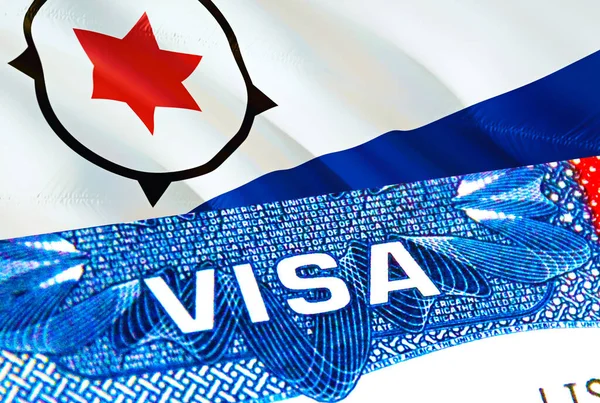 博内尔签证 旅行到博内尔专注于字Visa 3D渲染 博内尔移民的概念与签证在护照 持护照的博内尔旅游入境 签证美国印章公民身份 美国旅行 — 图库照片