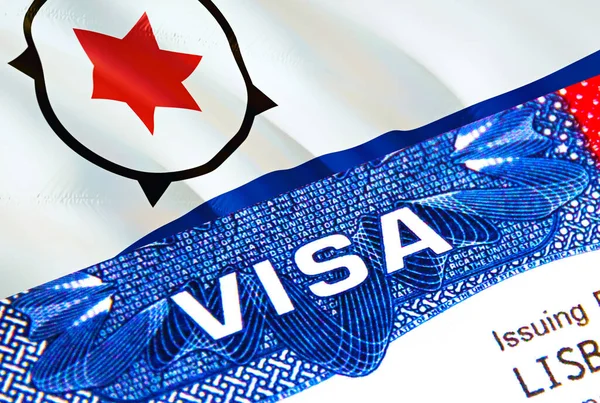 パスポートのボネールビザ 米国移民ビザボネール市民のための単語Visaに焦点を当てます 国民の身分証明書を閉じる 3Dレンダリングで旅行ボネールビザ パスポートのボネールマルチ入り口 — ストック写真