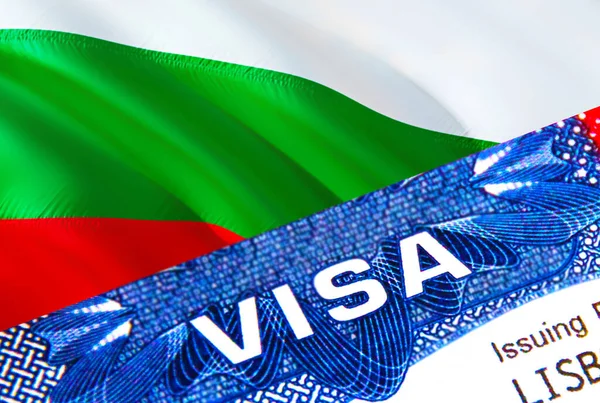 Текстова Віза Штампі Bulgaria Visa Паспорті Паспорт Відправляється Кордон Концепції — стокове фото