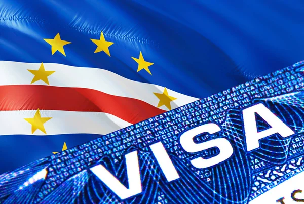 Папери Візи Закриваються Паспорт Мисі Верде Прапор Cape Verde Visa — стокове фото