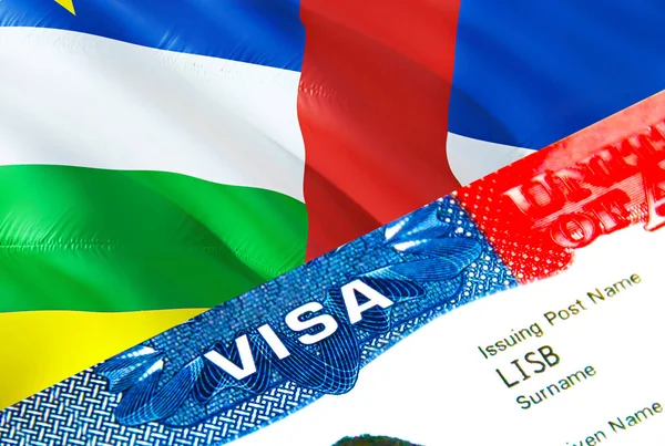 Центральноафриканська Республіка Імміграційна Віза Closeup Visa Центральноафриканській Республіці Акцентом Слова — стокове фото