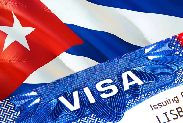 Cuba Visum Stempel Paspoort Met Tekst Visa Paspoort Reizen Het — Stockfoto