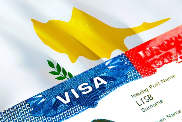 Ципра Імміграційна Віза Closeup Visa Cyprus Фокусуючись Візі Слів Рендерингу — стокове фото