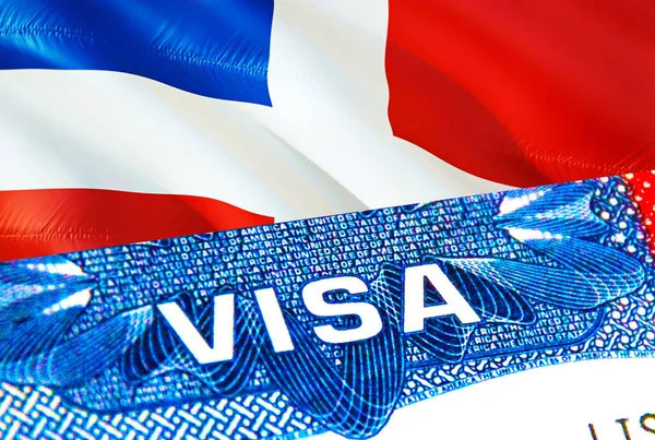 Dominican Republic Visa Travel Dominican Republic Focusing Word Visa Rendering —  Fotos de Stock