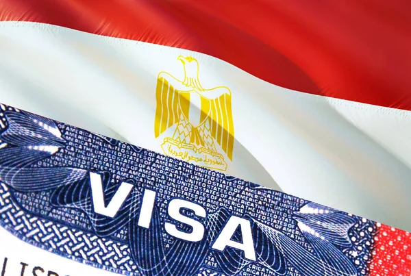 Egypt Visa Document Егіптним Прапором Задньому Плані Igypt Flag Close — стокове фото