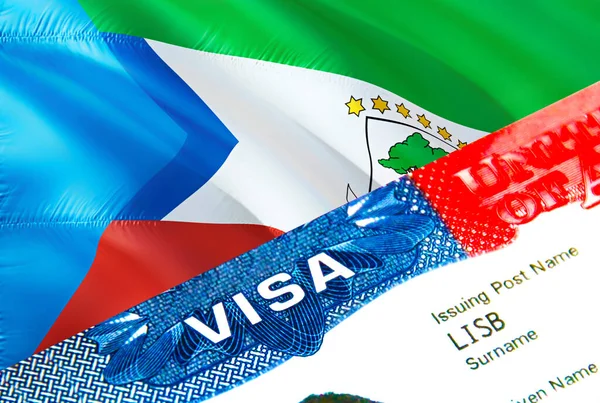 Екваторіальна Гінея Імміграційна Віза Closeup Visa Equatorial Guinea Underting Word — стокове фото