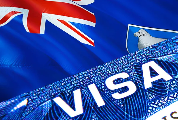 Falklandsöarnas Visumdokument Nära Håll Pass Visum Falklandsöarnas Flagga Falklandsöarnas Besöksvisum — Stockfoto