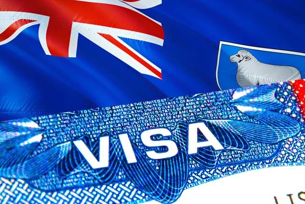 Falklandsöarnas Visum Res Till Falklandsöarna Med Fokus Ord Visa Rendering — Stockfoto