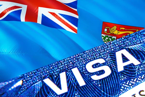 Папери Фіджі Візи Закриваються Паспорт Фіджі Прапорі Фіджі Віза Паспорті — стокове фото