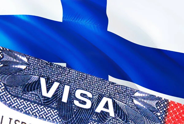 Finland Visa Document Finland Flag Background Finland Flag Close Text —  Fotos de Stock