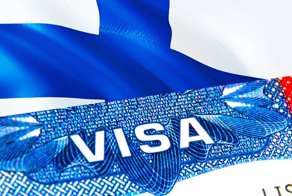 Visa Finlandia Perjalanan Finlandia Berfokus Pada Kata Visa Render Finlandia — Stok Foto