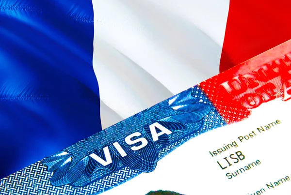 Франсуа Імміграційна Віза Closeup Visa France Thinking Word Visa Рендеринг — стокове фото