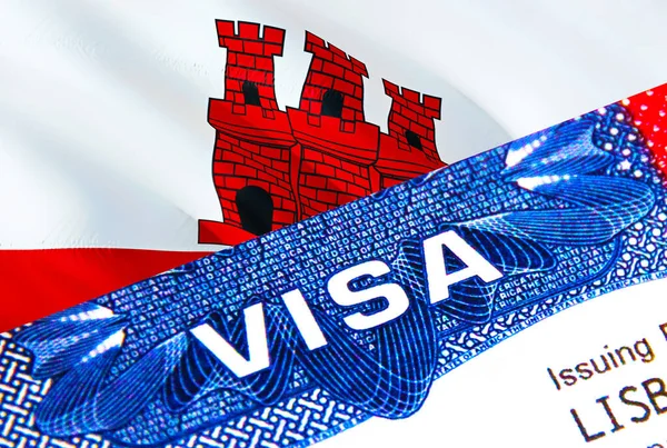 Гібралтарська Віза Паспорті Usa Migration Visa Громадян Гібралтару Спеціалізуються Визі — стокове фото