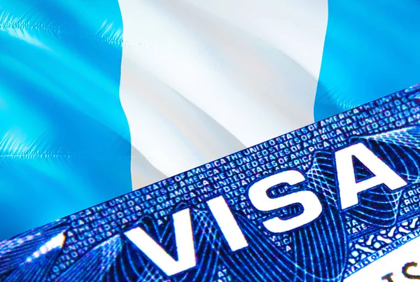 Guatemala Visa Document Close Passport Visa Guatemala Flag Guatemala Visitor — 图库照片
