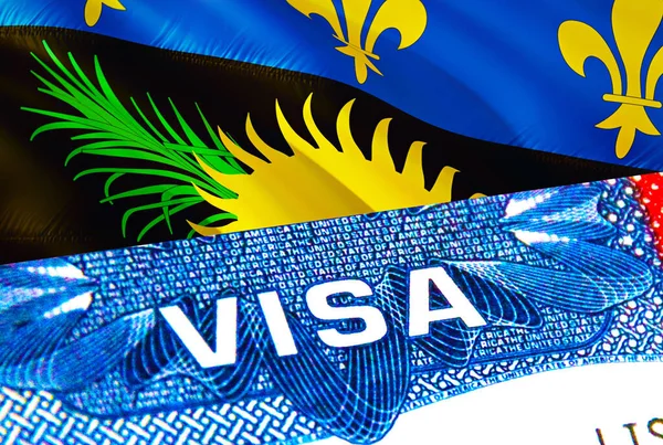 Guadeloupe Visa Travel Guadeloupe Focusing Word Visa Rendering Guadeloupe Immigrate — Stock Photo, Image