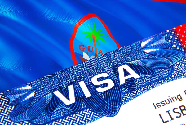 Guam Immigration Visa Closeup Visa Guam Focusing Word Visa Rendering — ストック写真
