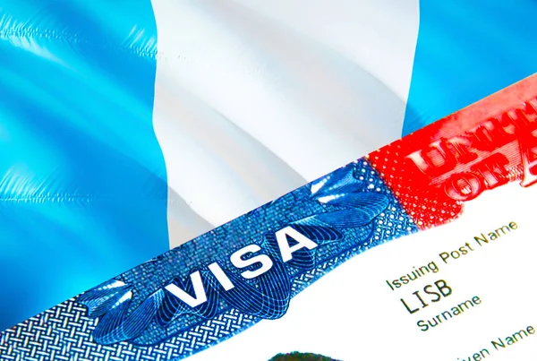 Guatemala Immigration Visa Closeup Visa Guatemala Focusing Word Visa Rendering — ストック写真