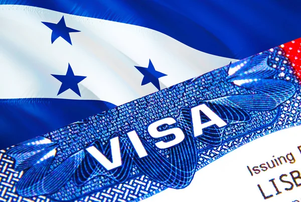 Honduras Visa Passport Usa Immigration Visa Honduras Citizens Focusing Word — ストック写真