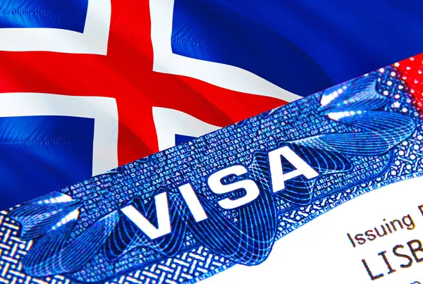 Ісландія Паспорті Сша Імміграція Visa Громадян Ісландії Фокусується Слові Visa — стокове фото