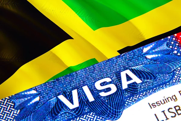 Jamaica Visa Stamp Passport Visa Text Passport Traveling Abroad Concept — Fotografia de Stock