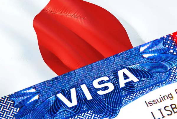 Японська Візова Марка Паспорті Текстом Visa Паспорт Відправляється Кордон Концепції — стокове фото