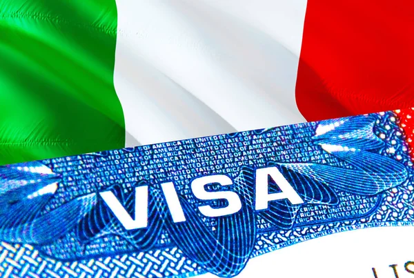 Італія Visa Подорож Італії Фокусується Слові Visa Рендерингу Італія Імпортує — стокове фото