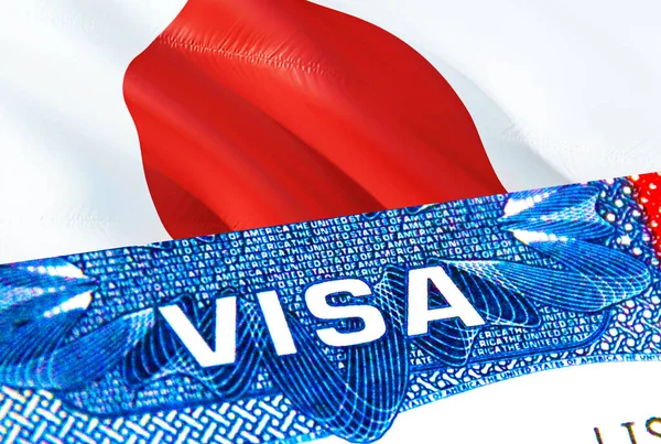 Японія Visa Подорож Японії Фокусується Слові Visa Рендерингу Японія Імпортує — стокове фото