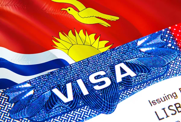 Кірибаті Віза Паспорті Сша Імміграція Visa Громадян Кірибаті Фокусується Слові — стокове фото