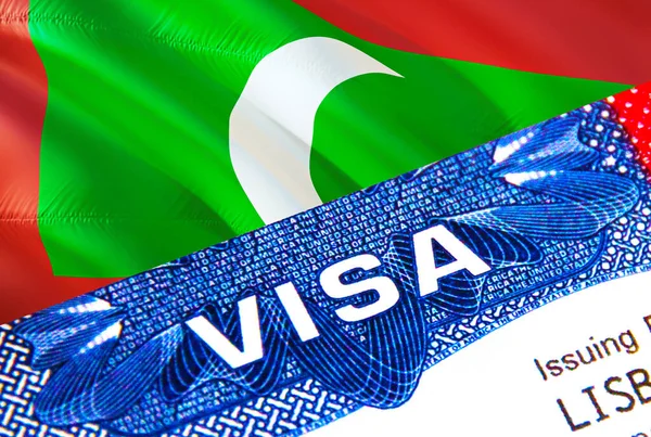 Maldives Visa Passport Usa Immigration Visa Maldives Citizens Focusing Word — Stock Photo, Image