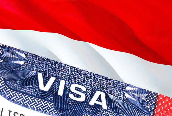 모나코 모나코 Monaco Flag Close Text Visa Rendering Visa Monaco — 스톡 사진