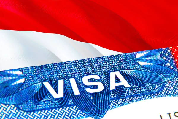 モナコビザ 単語Visa 3Dレンダリングに焦点を当てたモナコへの旅行 モナコはパスポートのビザで概念を移民します パスポートのモナコ観光入り口 ビザ米国市民権スタンプ アメリカ旅行 ヴィス — ストック写真