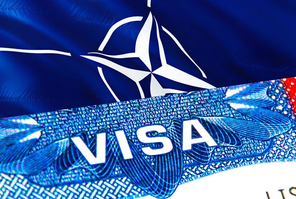 Navo Visum Reizen Naar Navo Gericht Woord Visa Weergave Nato — Stockfoto