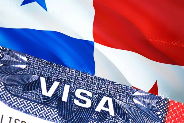 파나마 파나마 배경에 Panama Flag Close Text Visa 인터넷 데이터베이스 — 스톡 사진