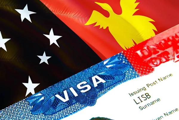 Папуа Нова Гвінея Імміграційна Віза Closeup Visa Papua New Guinea — стокове фото