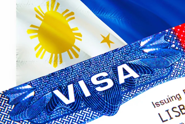 필리핀 여권을 발급받은 필리핀 시민들을 비자는 Visa 초점을 맞춘다 필리핀 — 스톡 사진