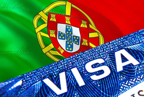 Portugal Visto Documento Close Visto Passaporte Bandeira Portugal Portugal Visto — Fotografia de Stock